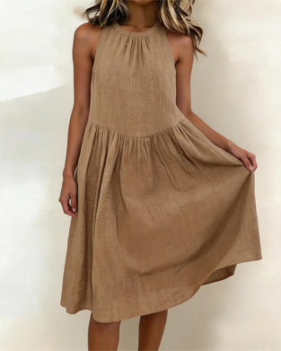 Kleid Halter Ärmellos A-Linie