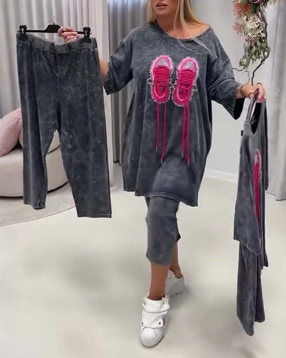 Set Sneaker Druck Lässig