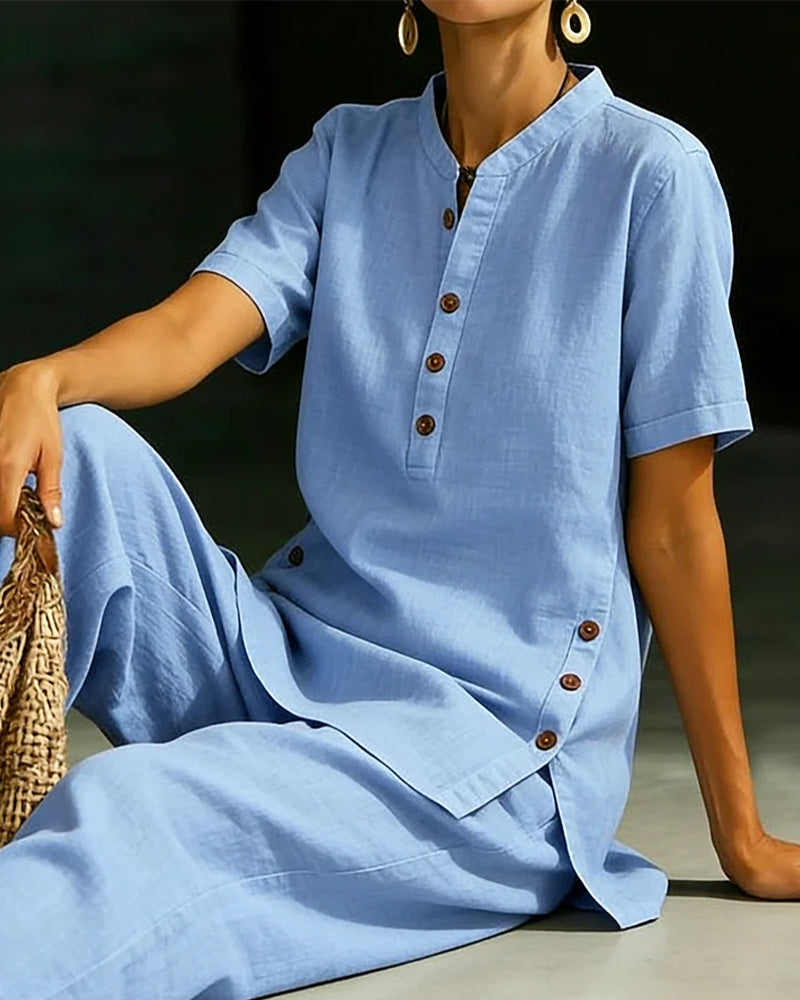 Set Baumwolle Leinen Knopf