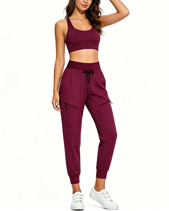 Hose Mit Gummibund Kordelzug Taschen Tapered