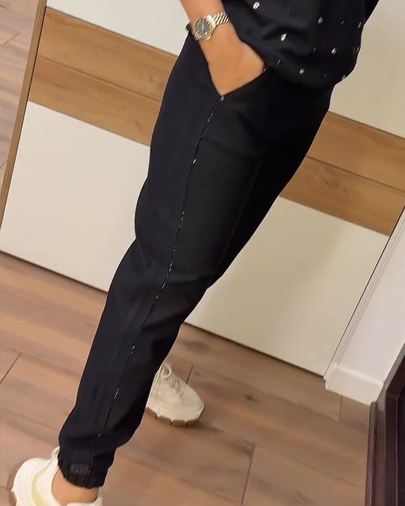 Hose Verjüngt Tasche Gekürzt