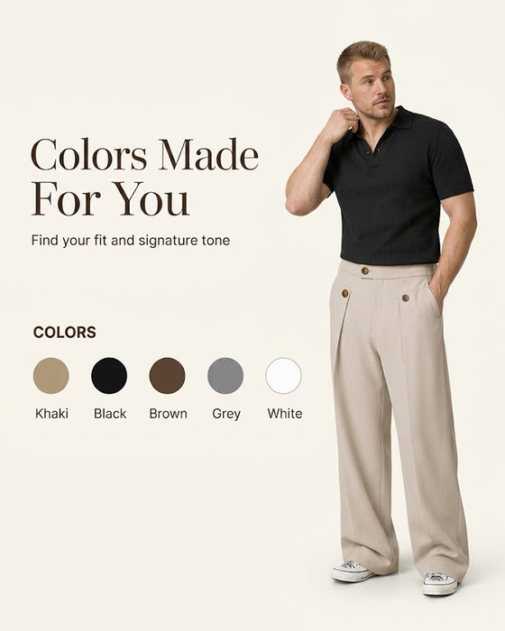 ⏰ Herren Hose Gerades Bein Knitterfrei 👖