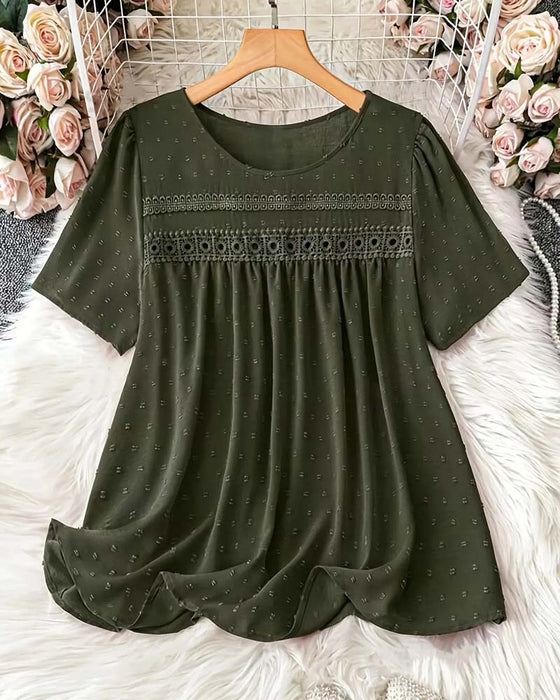 Bluse Rundhals Mode Lässig