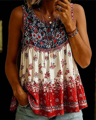 Tank Top Ärmellos Rundhals Bohemian