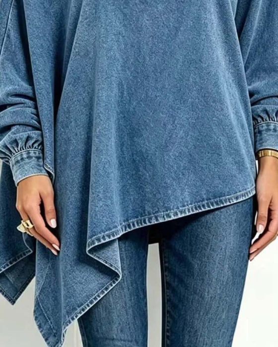 Bluse Off-Shoulder Unregelmäßig Lässig