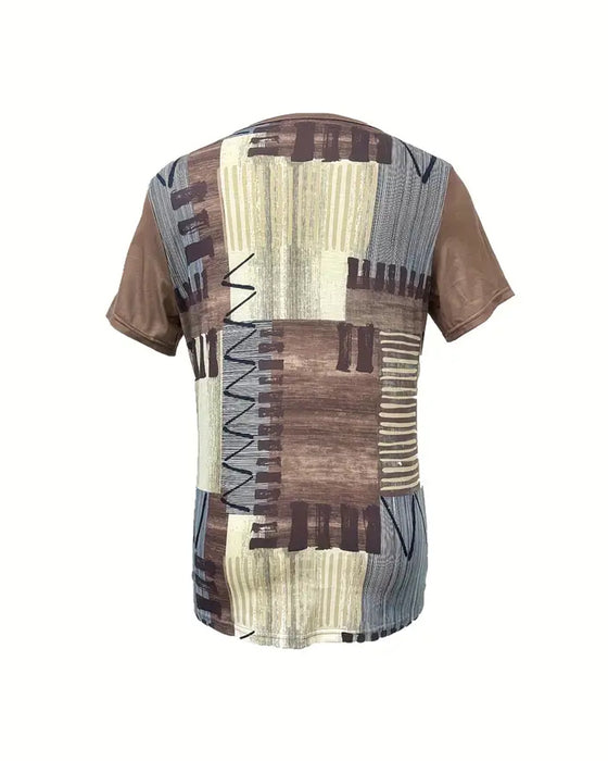 T-Shirt Kurzarm Kontrastfarbe Bindung
