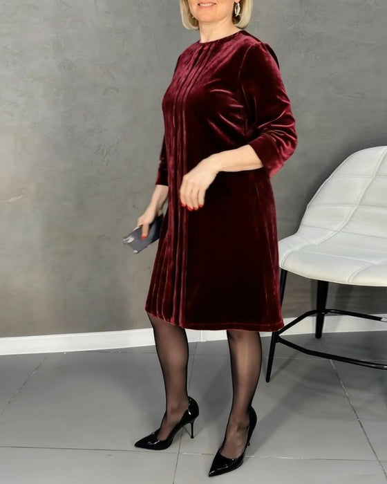 Kleid Rundhals plissiert