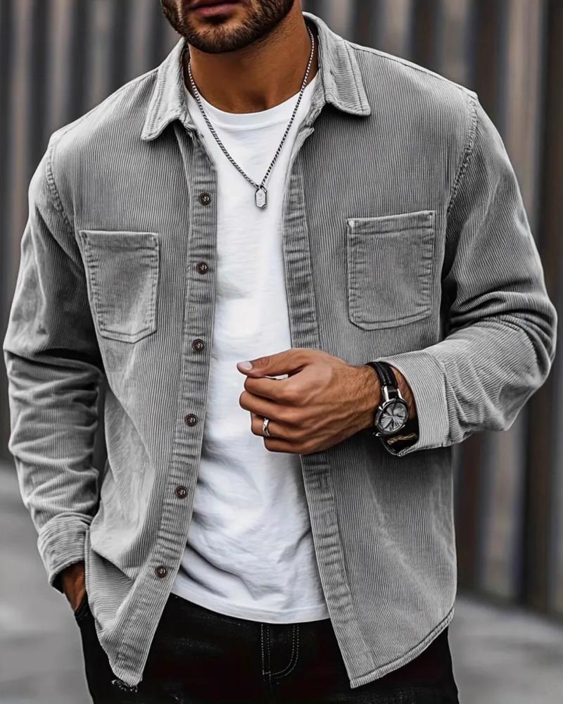 👔 Herren Lässige Cordhemdjacke – Klassische Textur Trifft Alltagskomfort