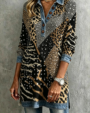 Kleid Leopard Tier Lässig