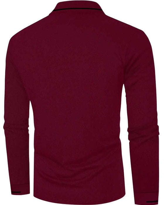 T-Shirt V-Ausschnitt Gerippt Uni Farbe Herren