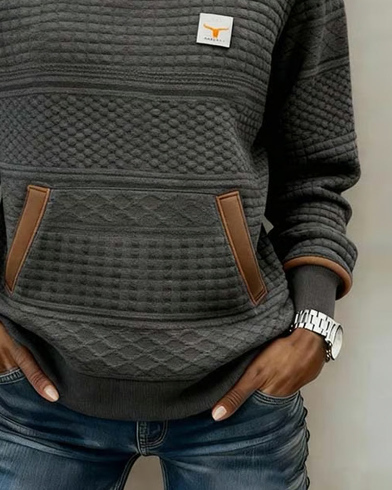 Sweatshirt mit Rundhalsausschnitt und Color-Blocking