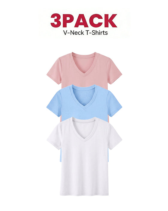 1/3er-Pack Bequeme Basic-T-Shirts Für Damen