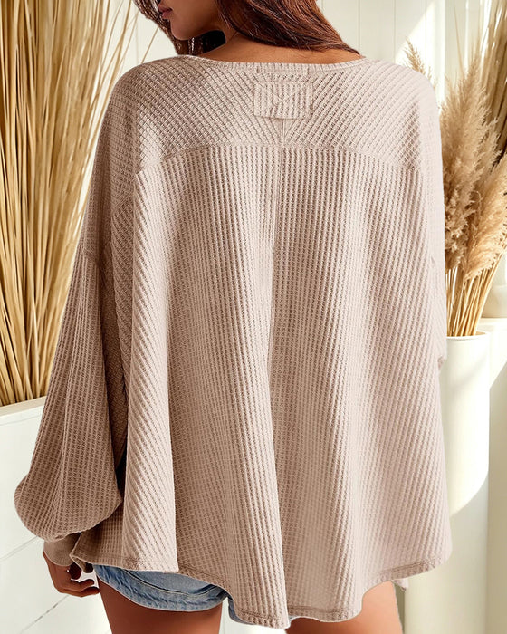 Bluse V-Ausschnitt Drop Schulter Locker