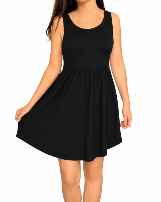 Kleid Ärmellos Locker A-Linie Mini