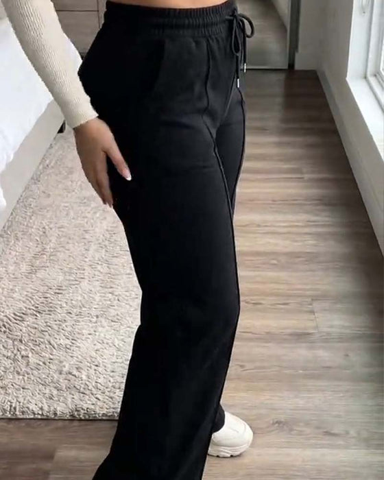 Sweatpants Kordelzug Gerades Bein