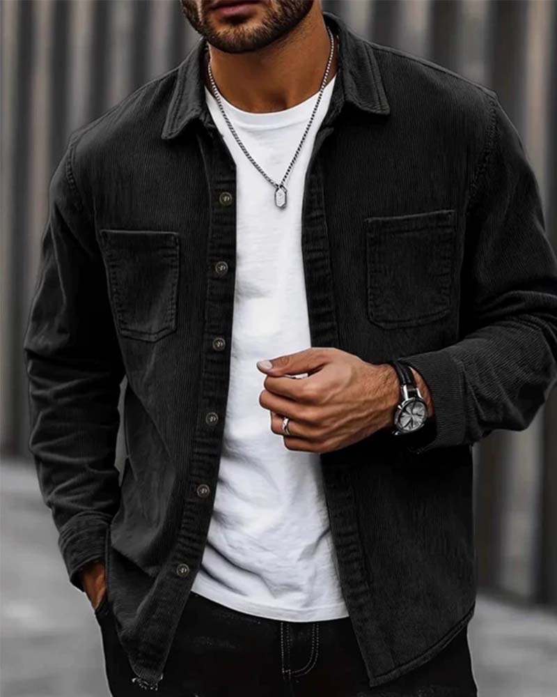 👔 Herren Lässige Cordhemdjacke – Klassische Textur Trifft Alltagskomfort