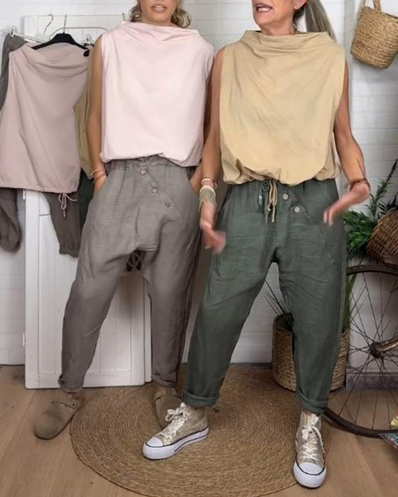 Harem Hosen Mit Vintage Und Tasche Merkmalen