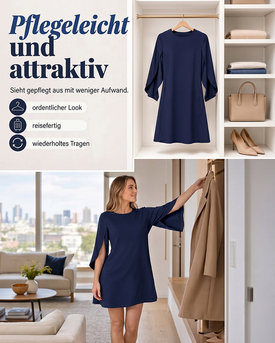 Kleid Rundhals Uni