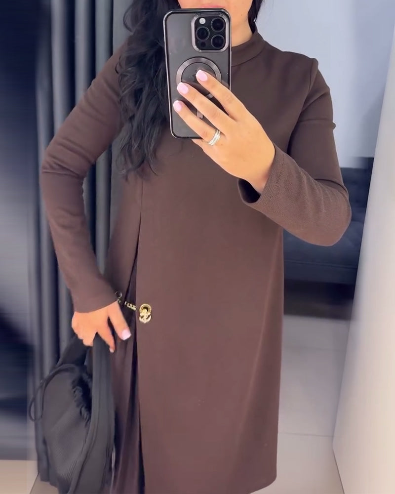 Elegantes Kleid mit gemustertem Patchwork