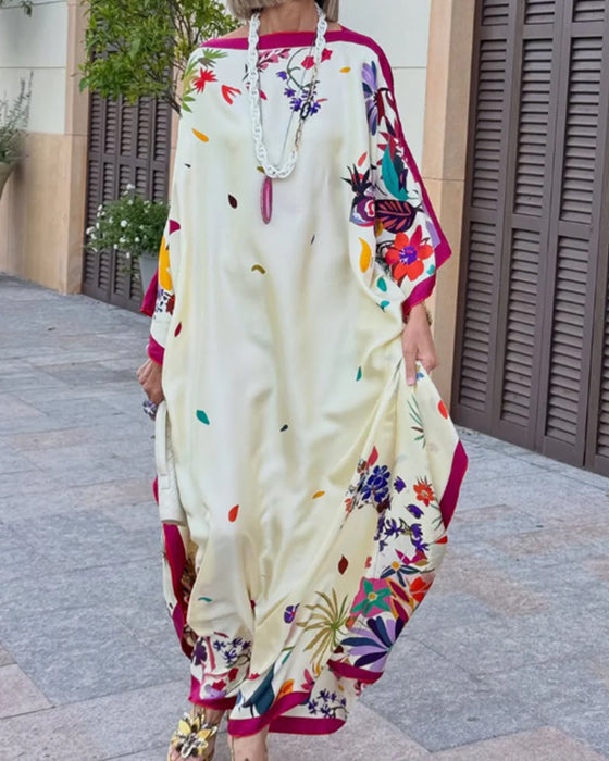 Kleid Off-Shoulder Kontrast Locker Urlaub