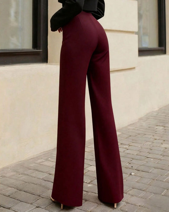 Anzughose Hohe Taille Drapiert