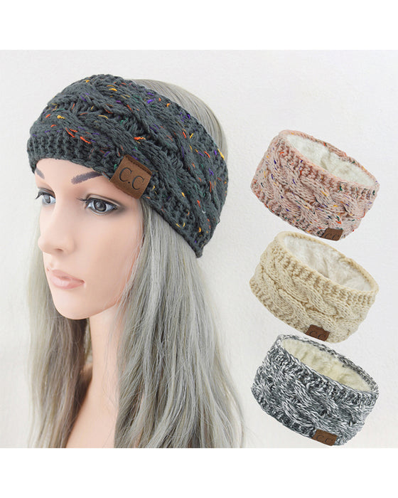 Fleece Gestricktes Stirnband Für Herbst Und Winter