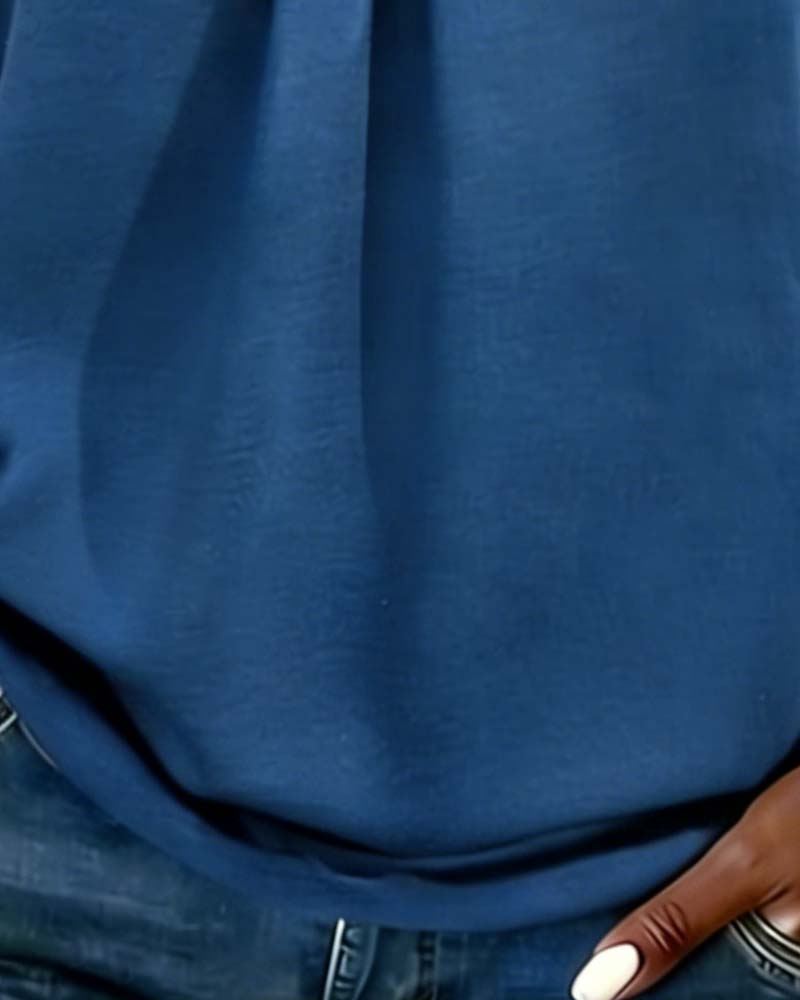 Tank Top Metall Schnalle V-Ausschnitt Ärmellos