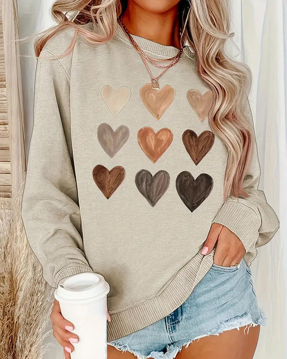 Sweatshirt Buntes Herzförmiges Pullover