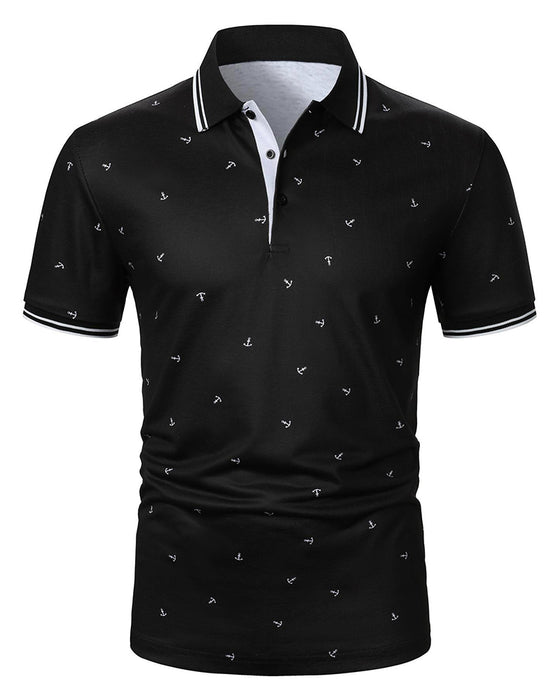 T-Shirt Polo Kragen Pfeil Muster Freizeit