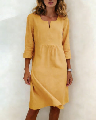 Kleid Kleiner V-Ausschnitt Mode
