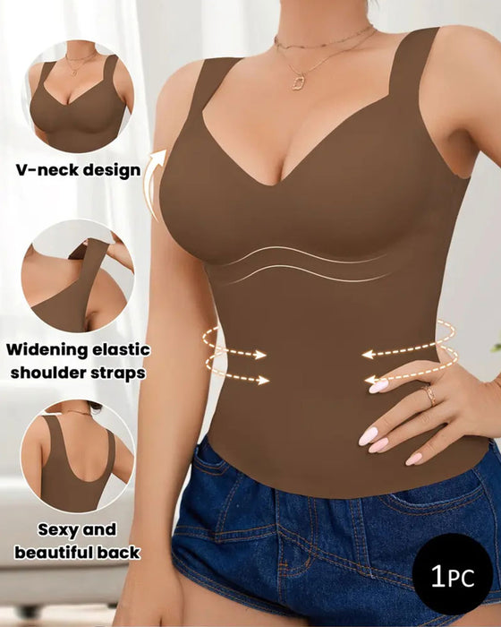 Tank Top Shapewear Breiter Träger V-Ausschnitt