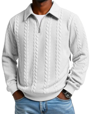 🔥Sonderangebote – Herren Lässiger Halbzip-Kabelstrickpullover