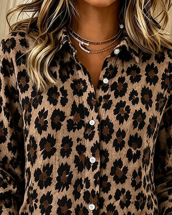 Hemd Vintage Leopard Revers