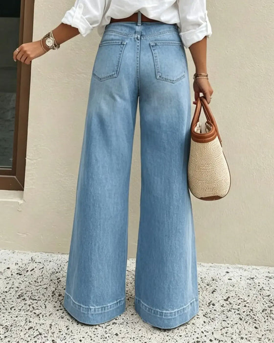 Hose Farbverlauf Weiter Bein Denim
