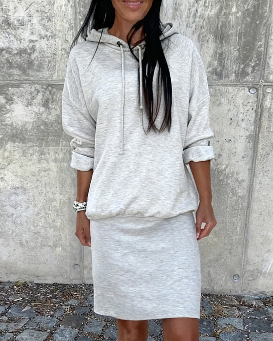 lässiges Kapuzen-Sweatshirtkleid