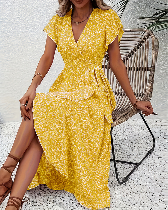 Kleid kleine Blüten binden vorne Urlaub