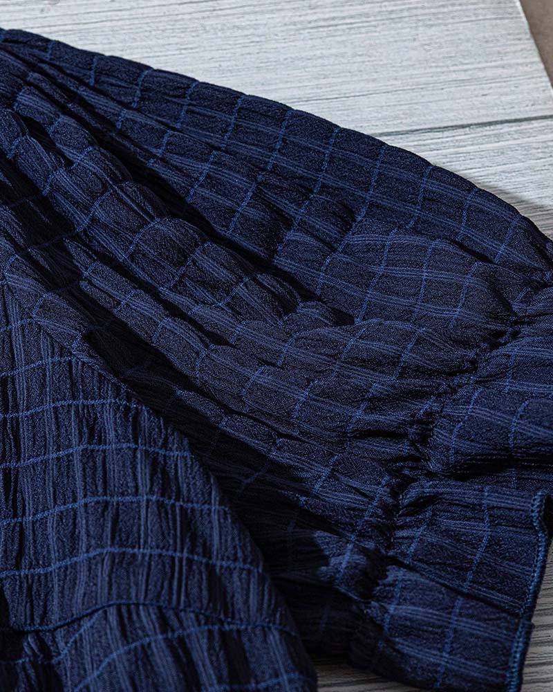 Bluse mit Puffärmeln und Karomuster
