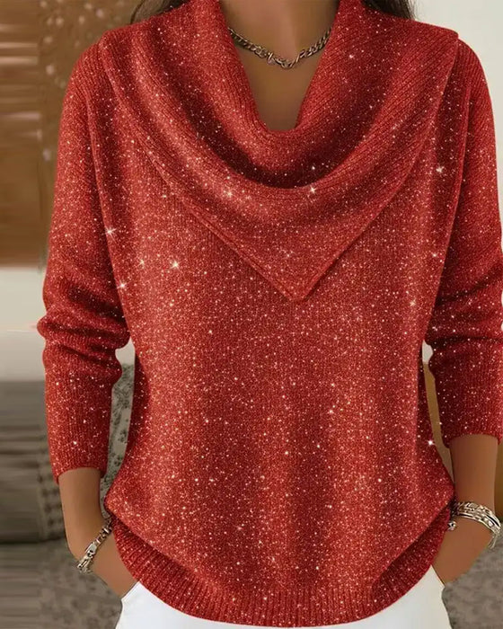 Pullover Mock-Kragen Lässig Langarm