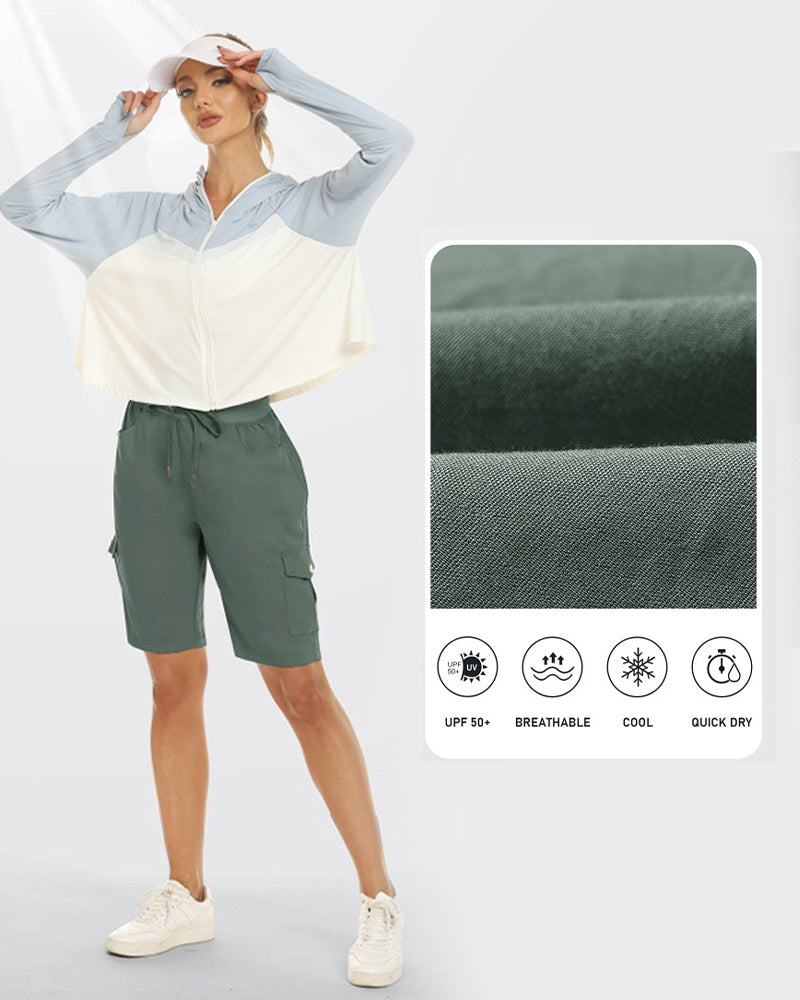 Damen Shorts Schnelltrocknende Cargoshorts Mit Taschen