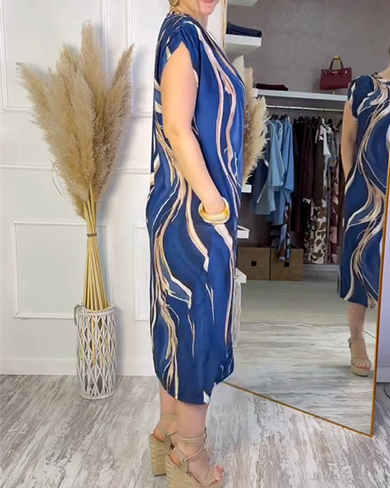 Kleid Vergoldet Fließendes Muster Säule