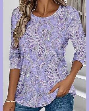 Top Cashew-Print Rundhalsausschnitt