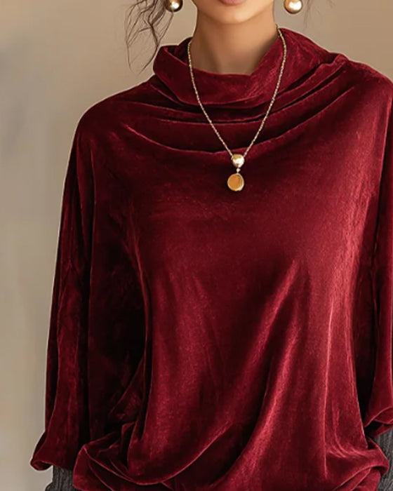Bluse Drapierter Ausschnitt Lässig