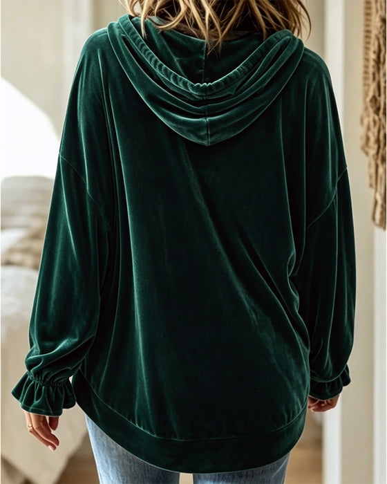 Hoodie Einfarbig Langarm