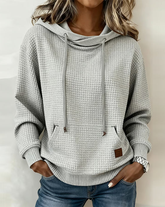 Sweatshirt Kapuze Kordel Waffel