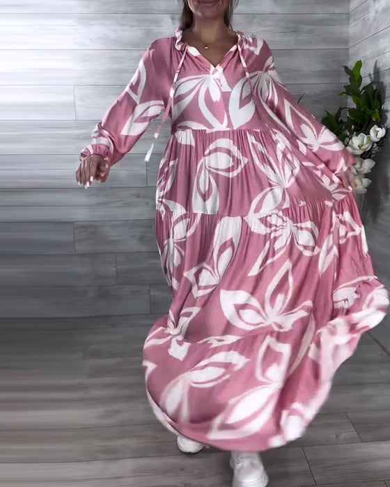 Kleid Weite V-Ausschnitt Casual
