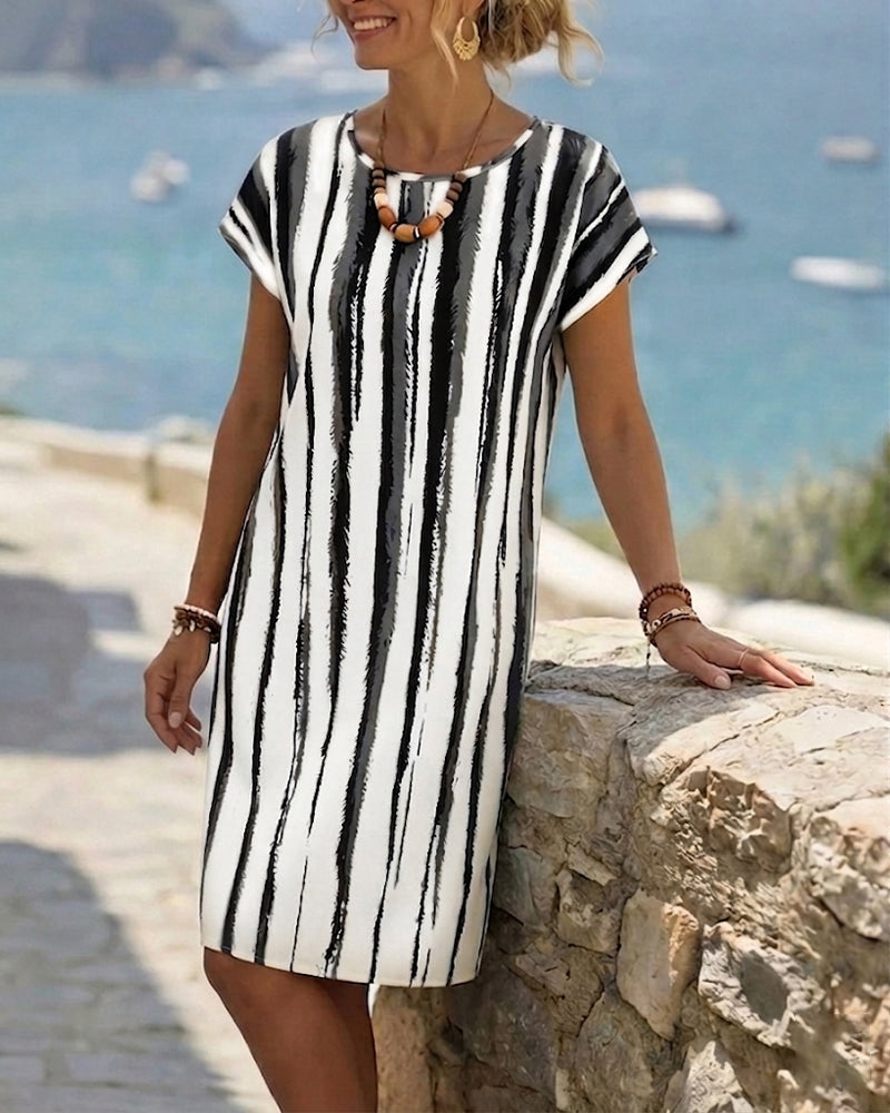 Kleid Vertikaler Streifen Shift