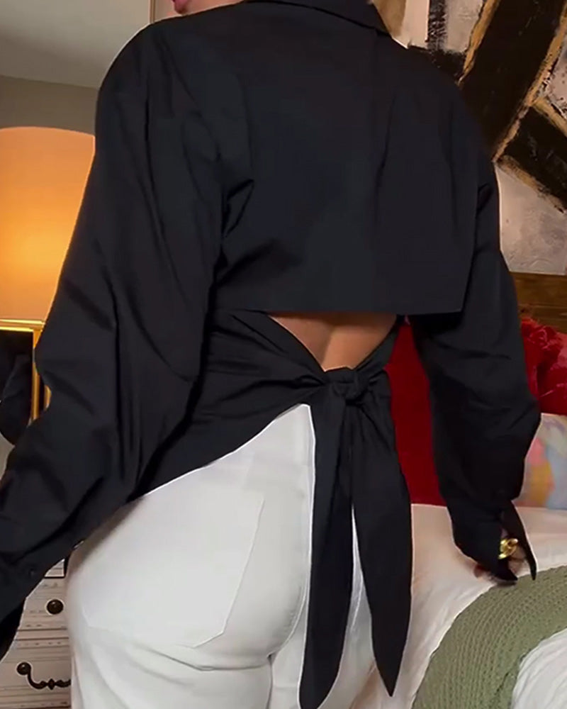 Hemd Rückenbindung Kragen einfarbig