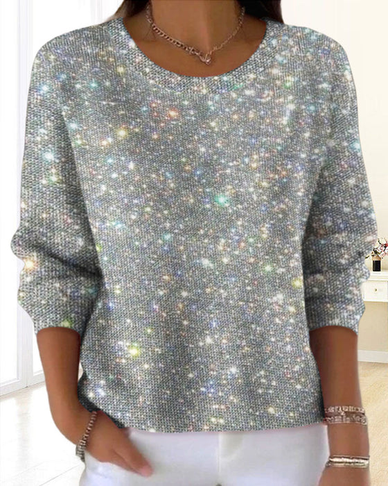lässiges Sweatshirt mit Rundhalsausschnitt