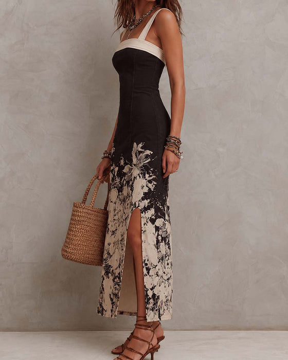 Kleid Tinte Waschen Kamisole Bodycon Schlitz