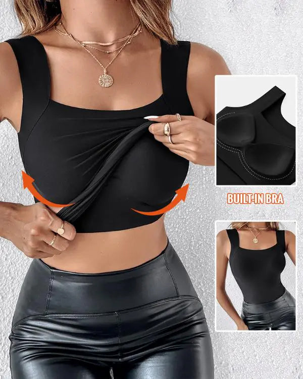 🔥Shapewear-Top mit U-Ausschnitt und integriertem BH